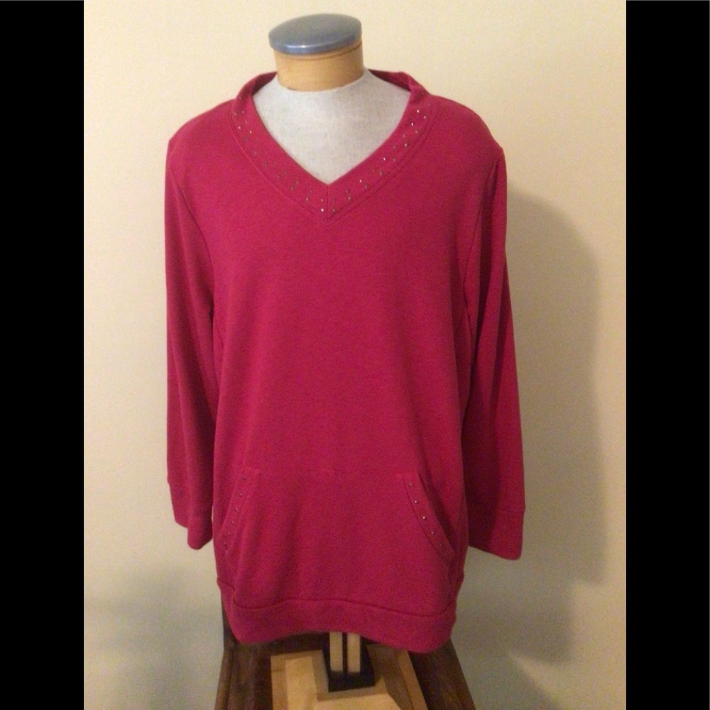 Gloria Vanderbilt Red Sweat Shirt Tunic